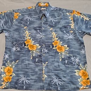 Pierre Cardin Hawaiian men's short sleeve button up shirt size XL